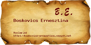 Boskovics Ernesztina névjegykártya