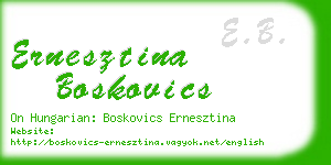 ernesztina boskovics business card